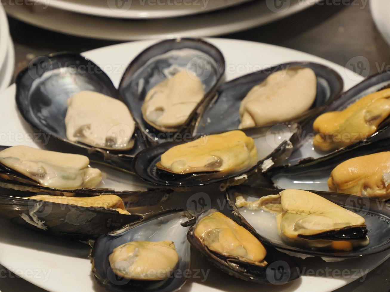 seafood snack tapas at madrid market photo