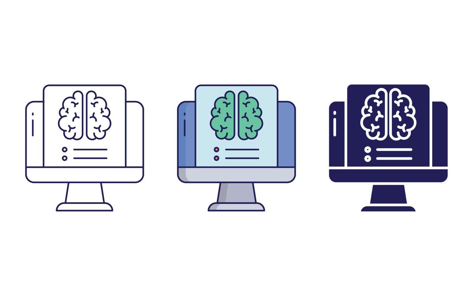 icono del procesador del cerebro ai vector