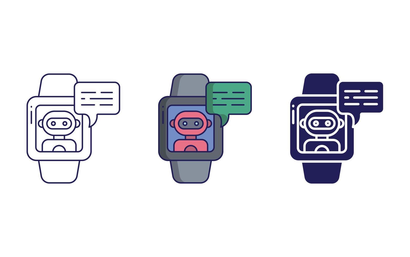 icono de bot de reloj inteligente vector