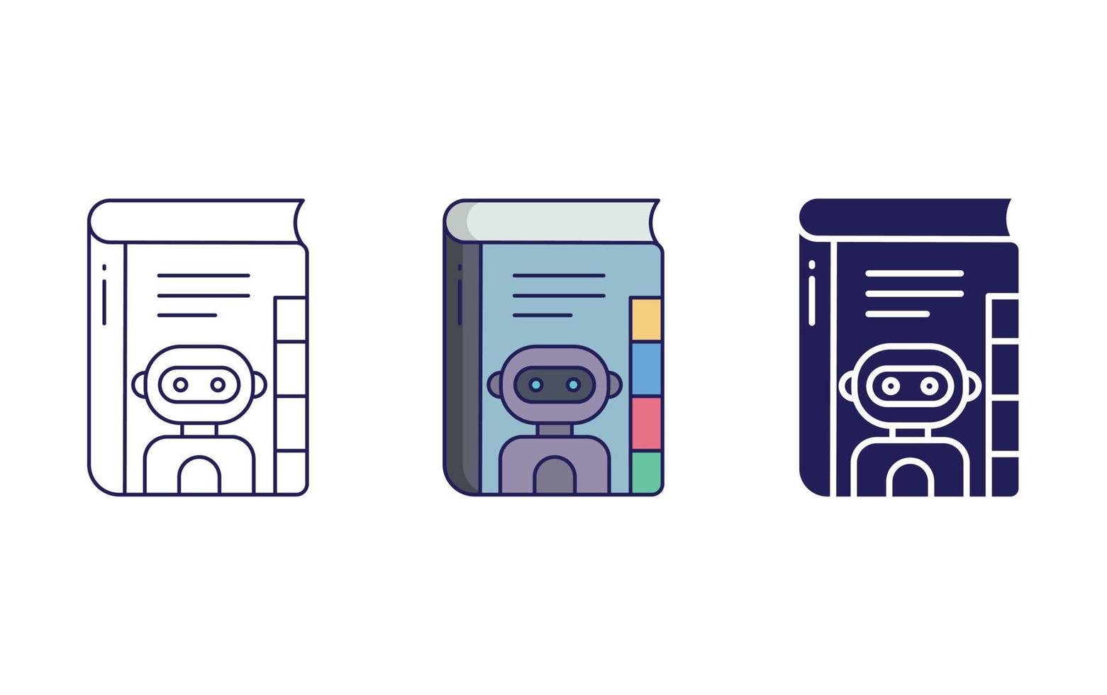 Ai Learning book icon vector