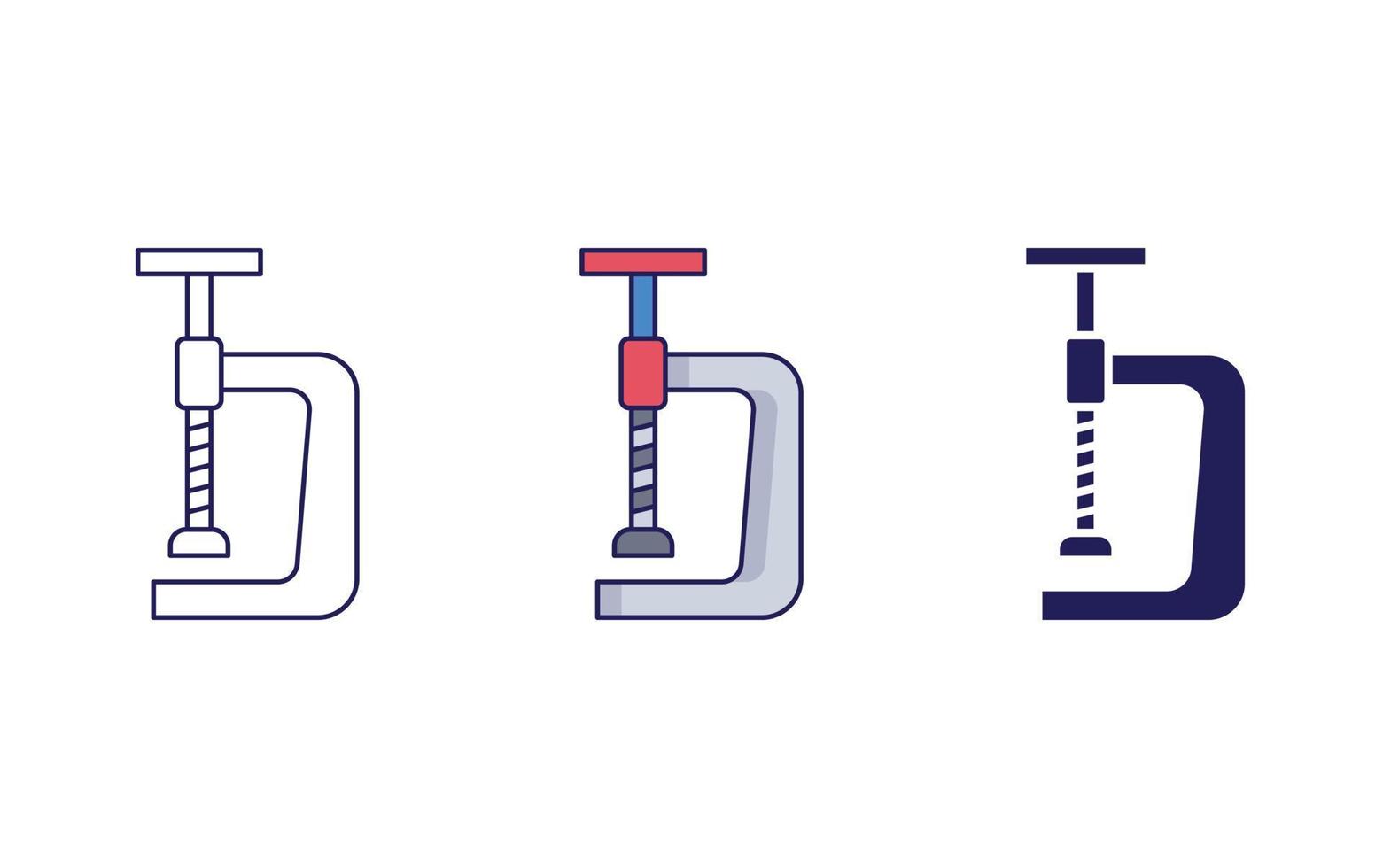 C Clamp tool icon vector