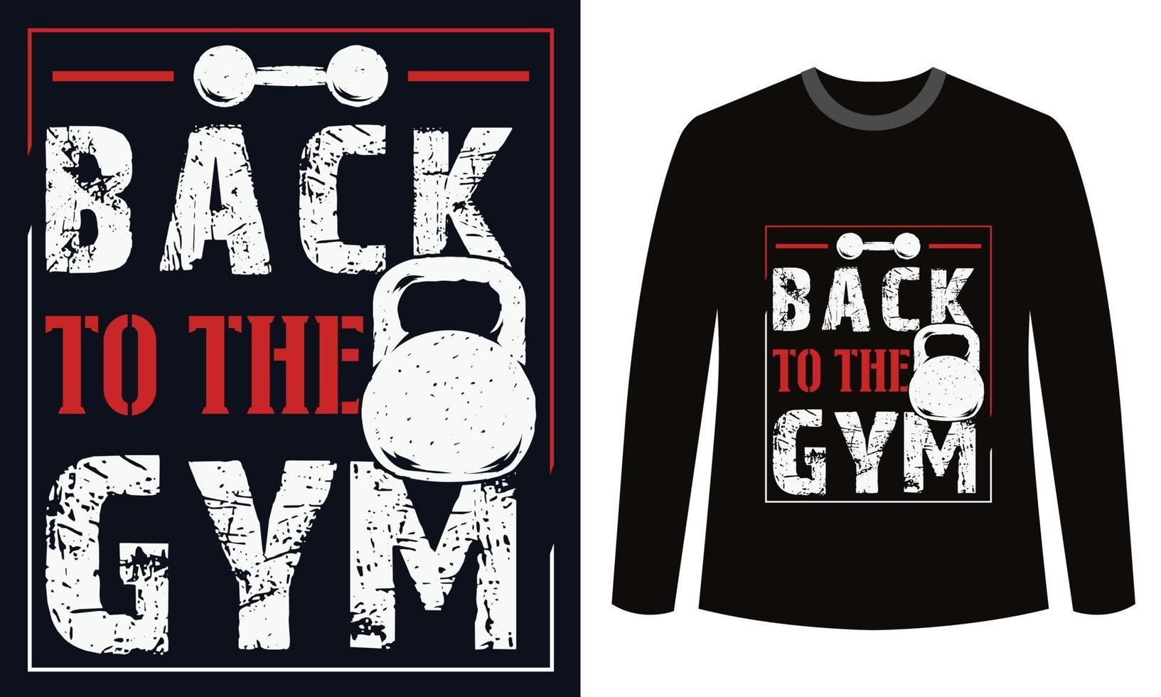 diseño de camisetas de fitness de gimnasio de vuelta al gimnasio vector