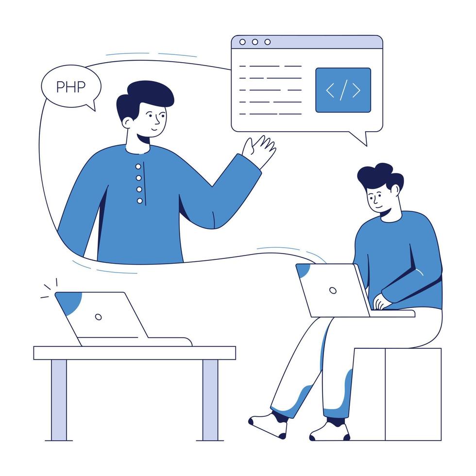 Trendy Coding Concepts vector