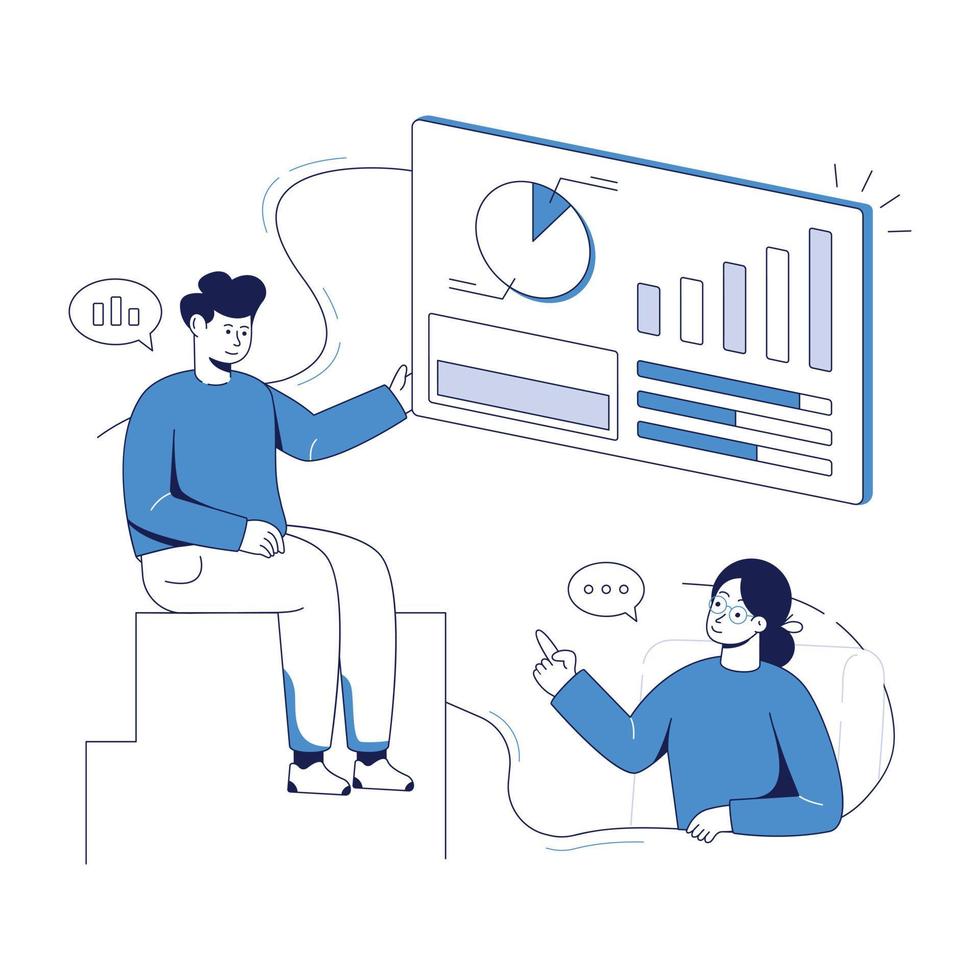 Trendy Business Analysis vector