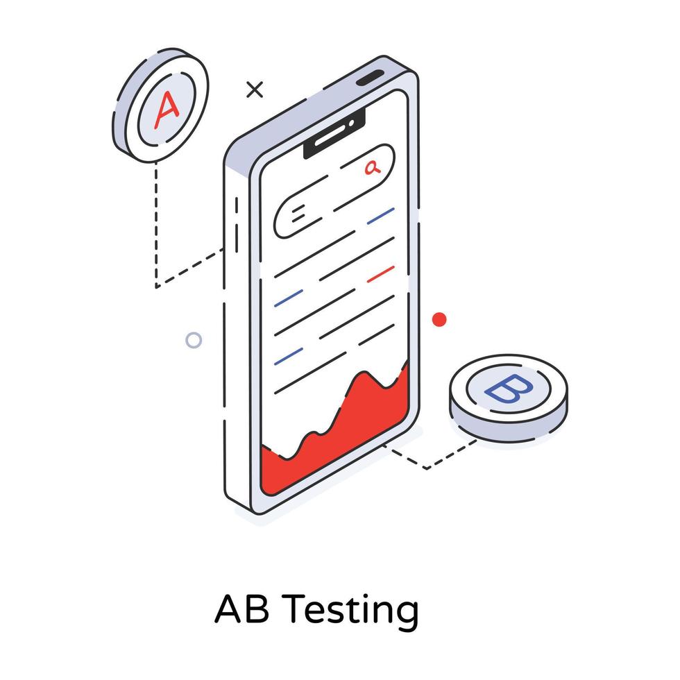 Trendy AB Testing vector