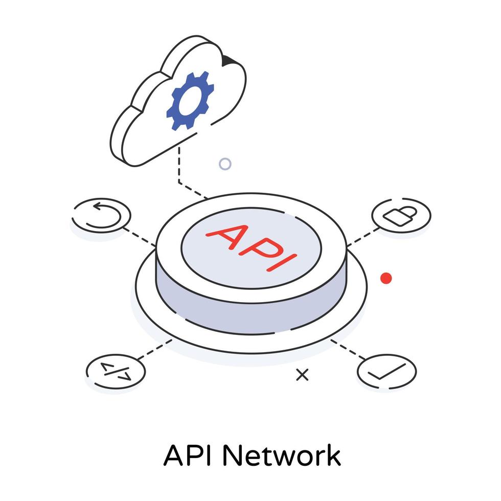 Trendy API Network vector