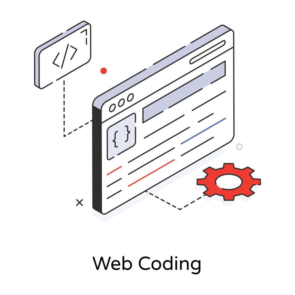 Trendy Web Coding vector