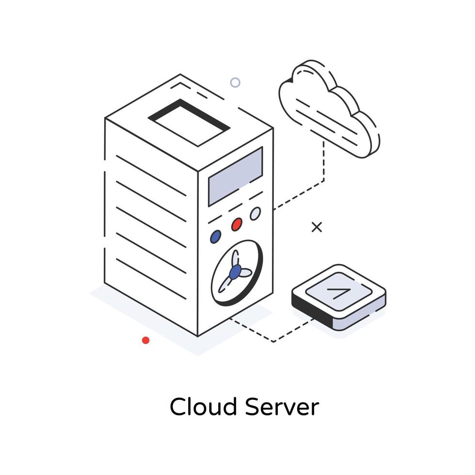 servidor en la nube de moda vector