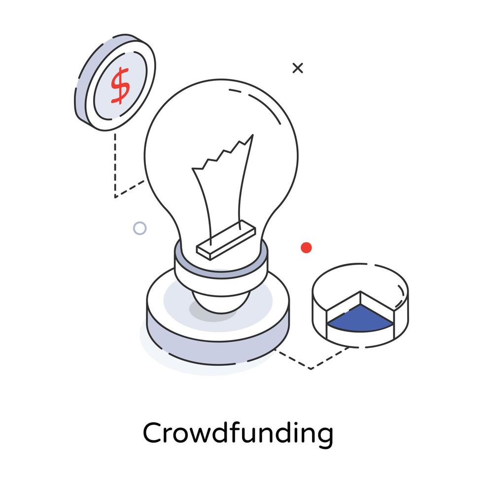 Trendy Crowd Funding vector