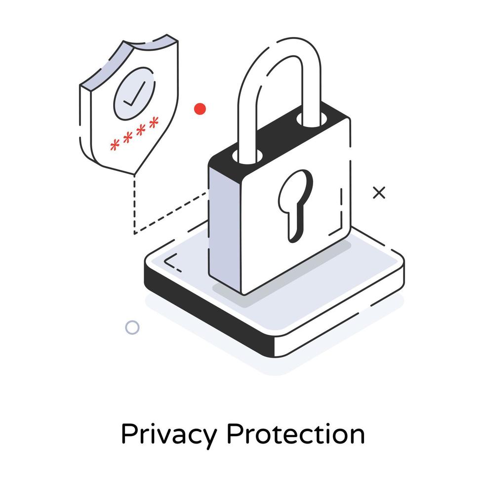 Trendy Privacy Protection vector