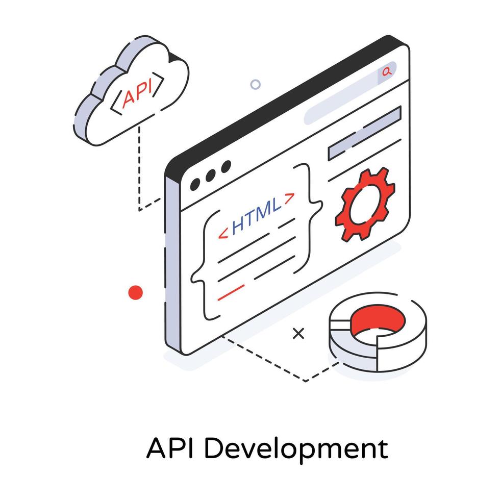 Trendy API Development vector