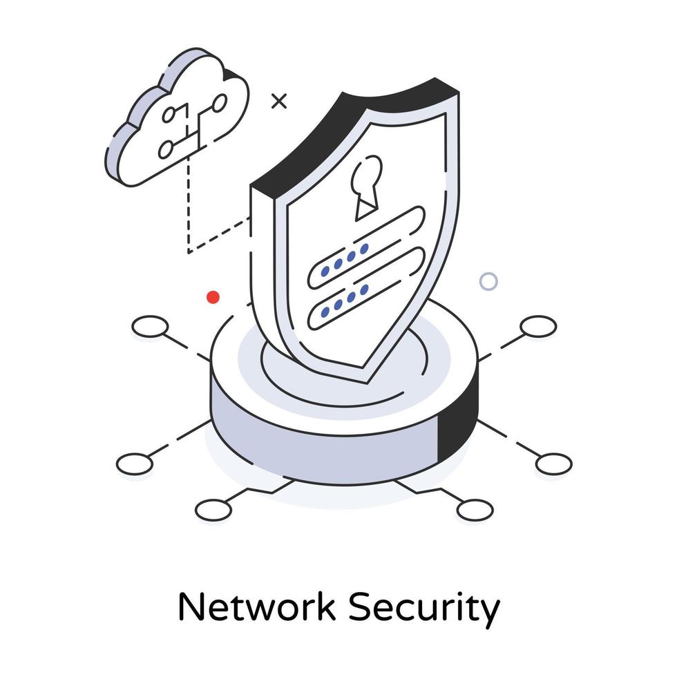 Trendy Network Security vector
