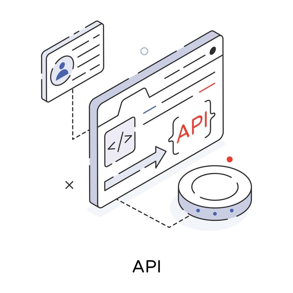 Trendy API Concepts vector