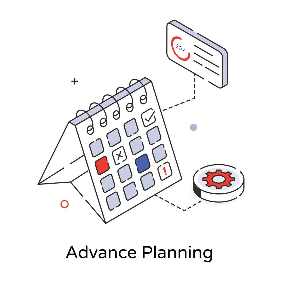 Trendy Advance Planning vector