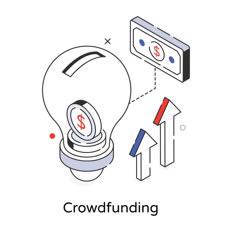 Trendy Crowd Funding vector