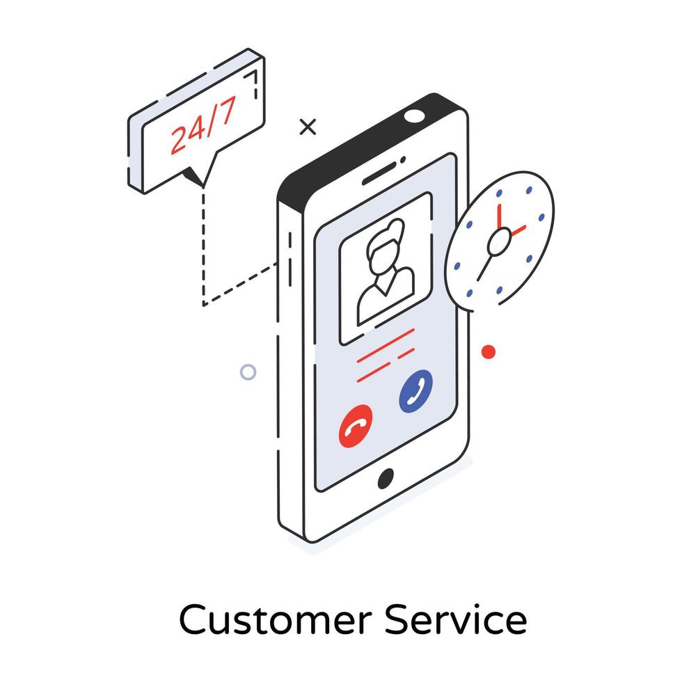 Trendy Customer Service vector