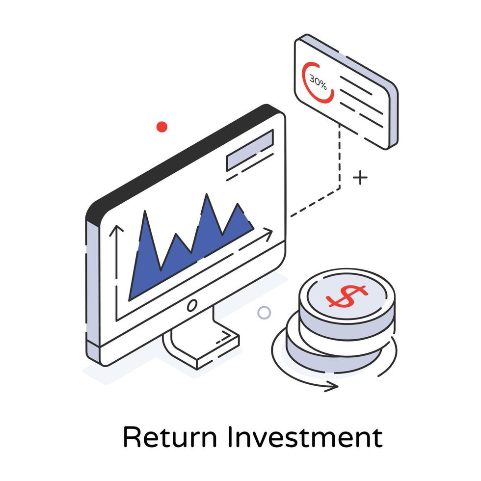 Trendy Return Investment vector