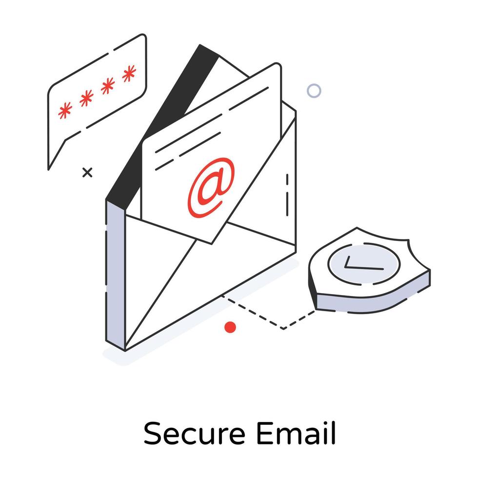 Trendy Secure Email vector