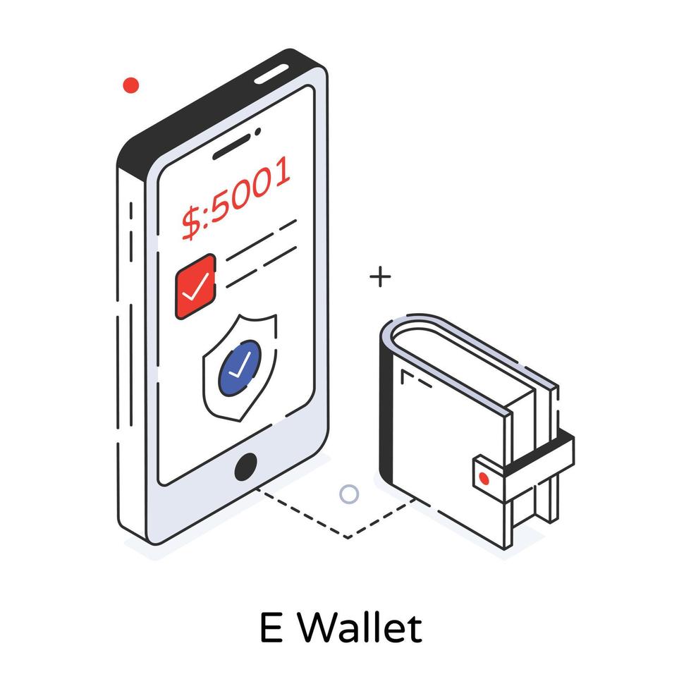 Trendy E Wallet vector