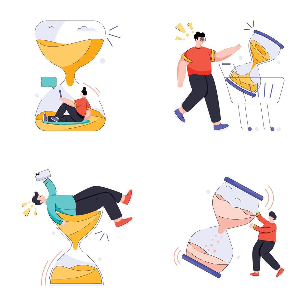 Trendy Character Based Flat Illustrations vector
