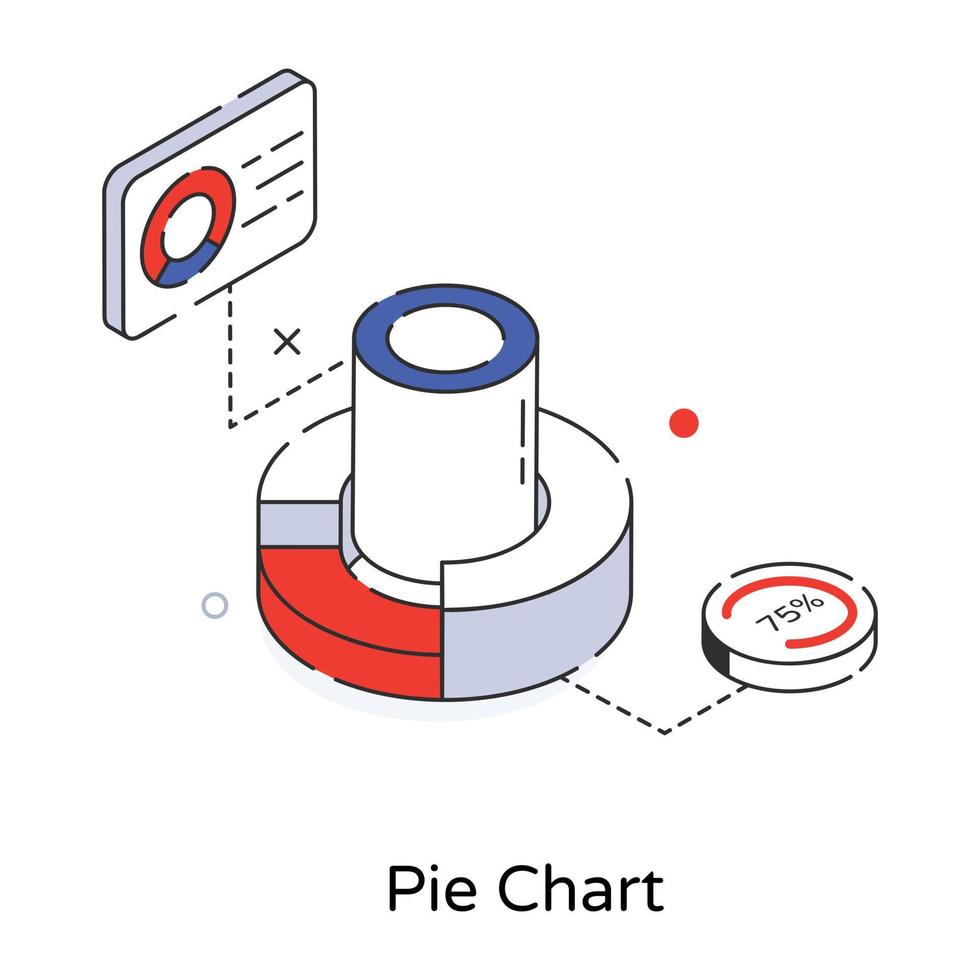 Trendy Pie Chart vector