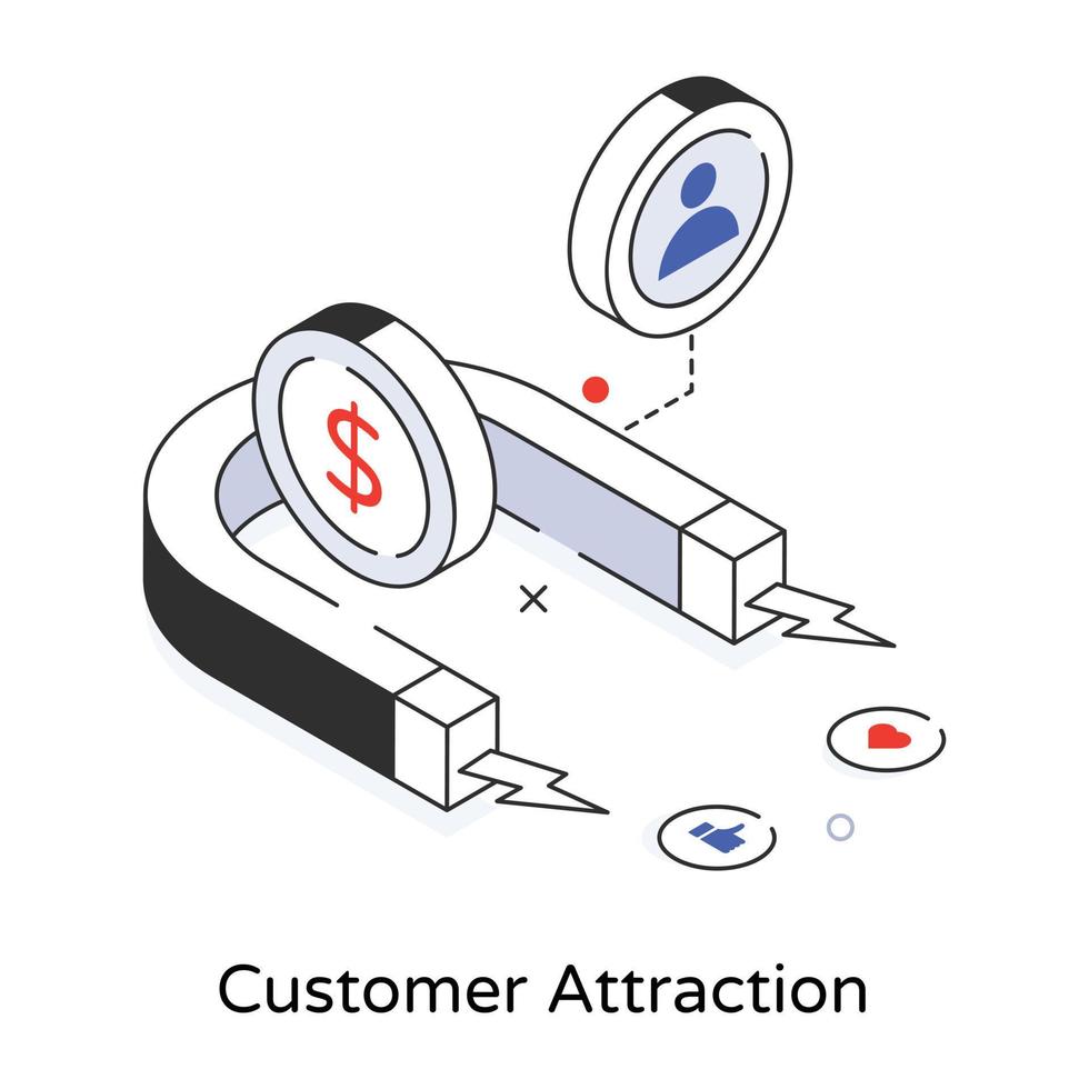 Trendy Customer Attraction vector
