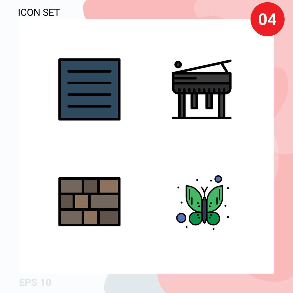 4 Creative Icons Modern Signs and Symbols of care security laundry piano bug Editable Vector Design Elements