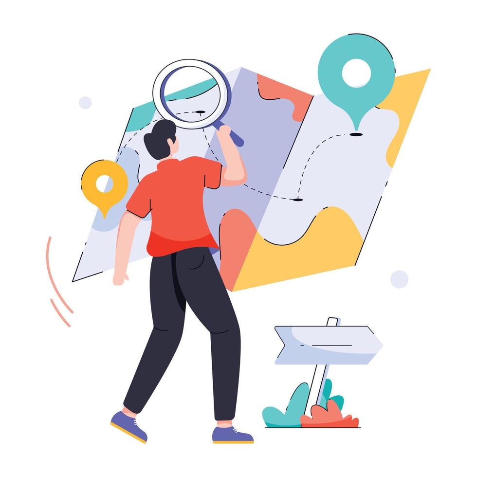 Trendy Map Search vector