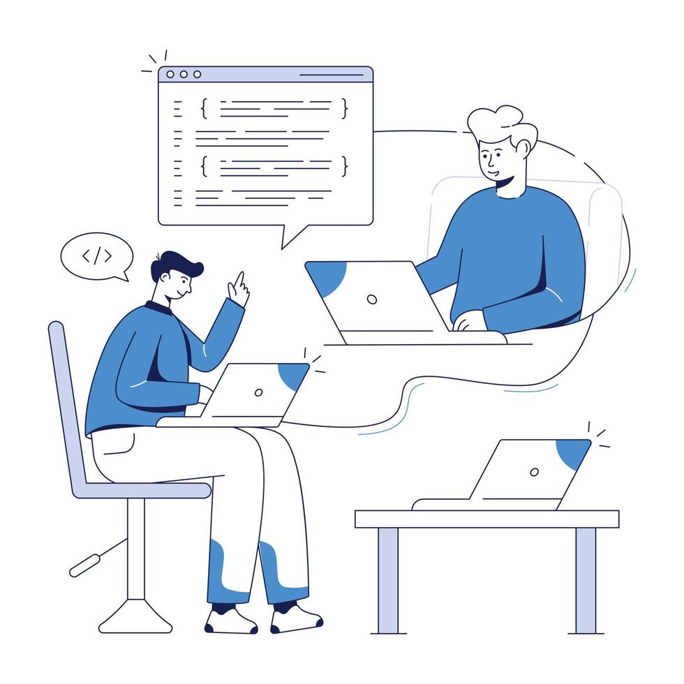Trendy Website Coding vector