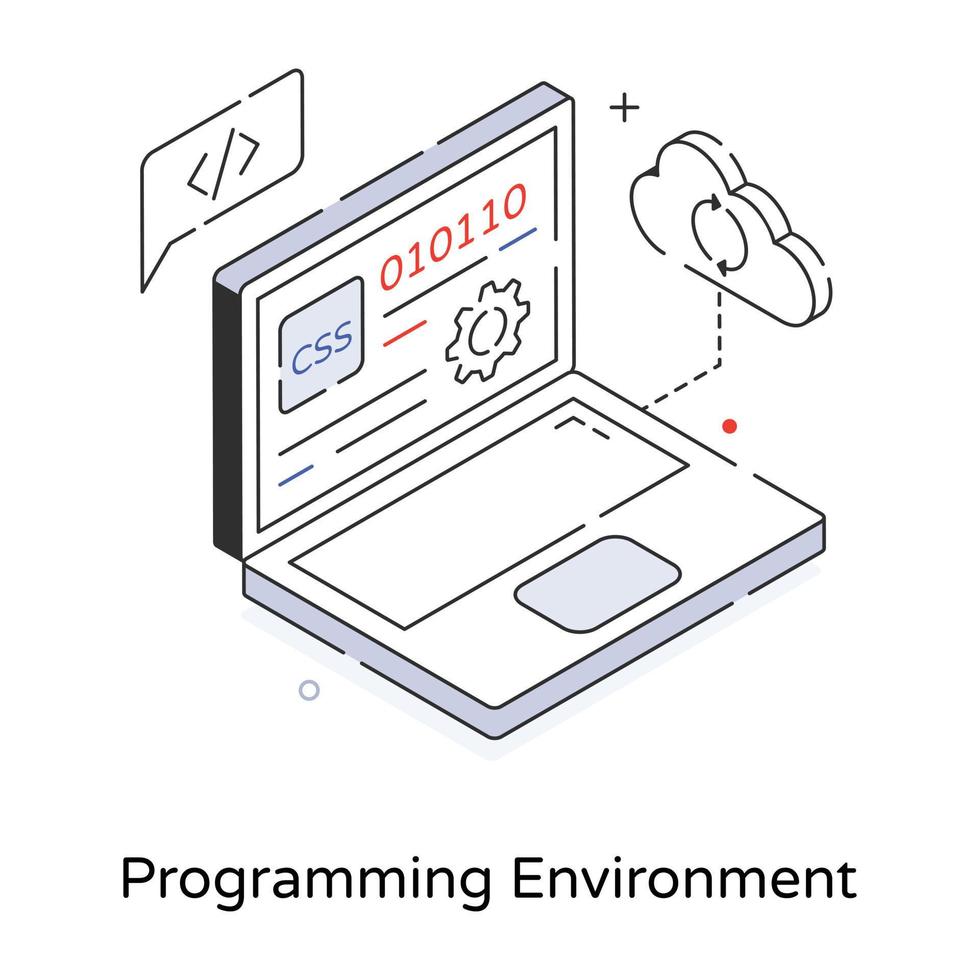 entorno de programación de moda vector