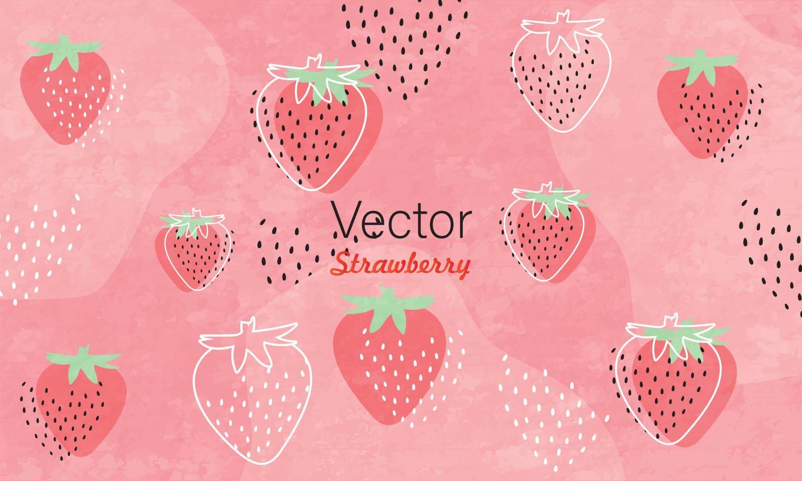 Set of Stawberry summer fruit banner vector