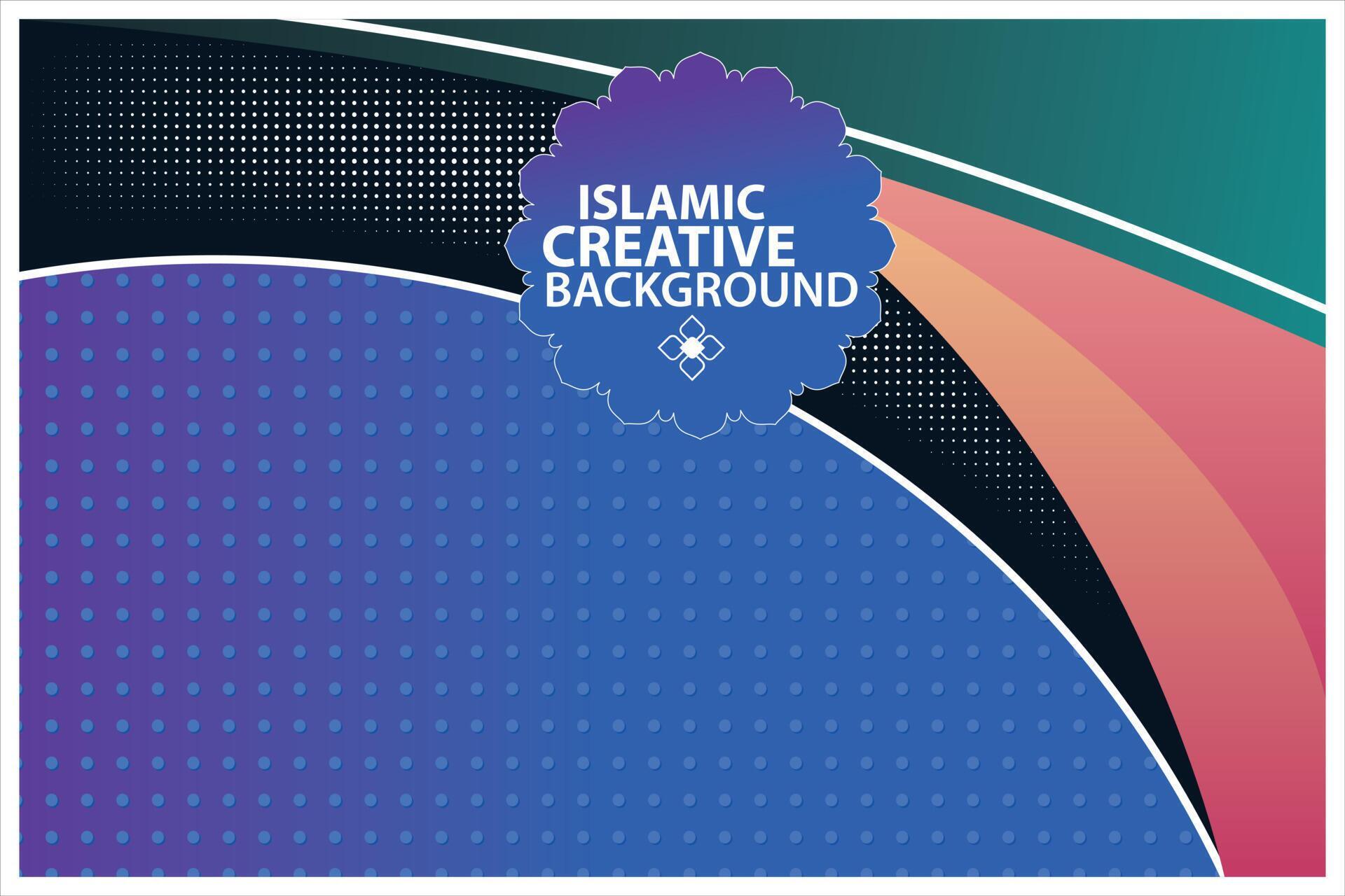 blue and orang islmaic background for muslim 17310475 Vector Art at ...