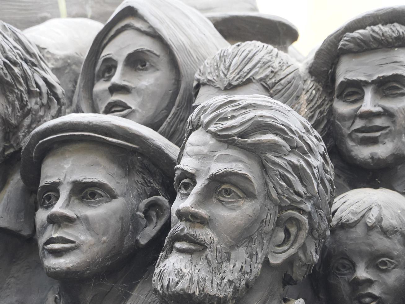 ROME, ITALY - NOVEMBER 25, 2022, migrants monument sculpture in Vatican place St. Peter's Square in Rome photo