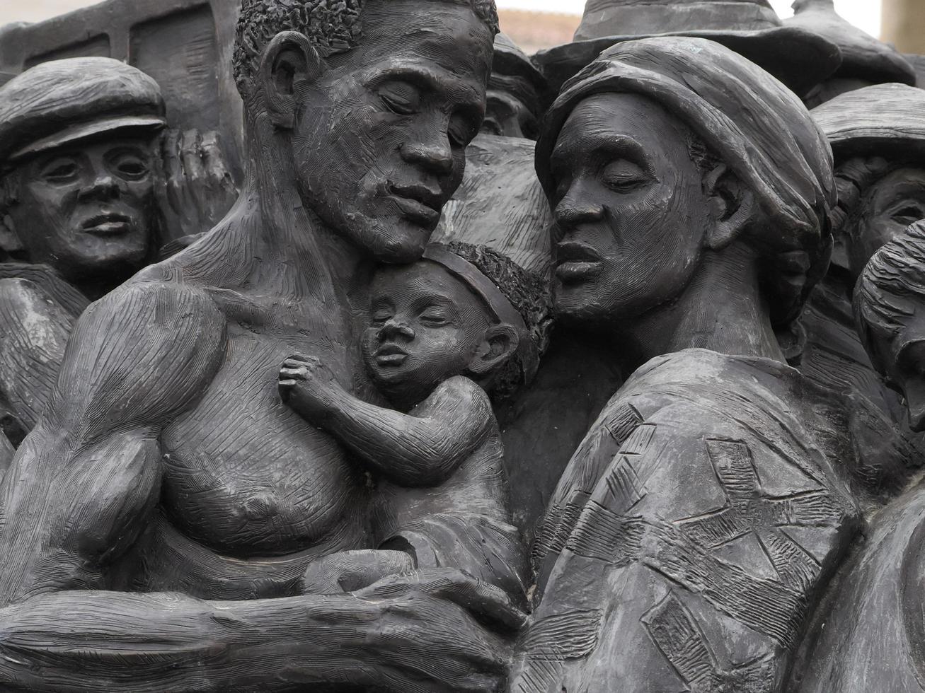 ROME, ITALY - NOVEMBER 25, 2022, migrants monument sculpture in Vatican place St. Peter's Square in Rome photo