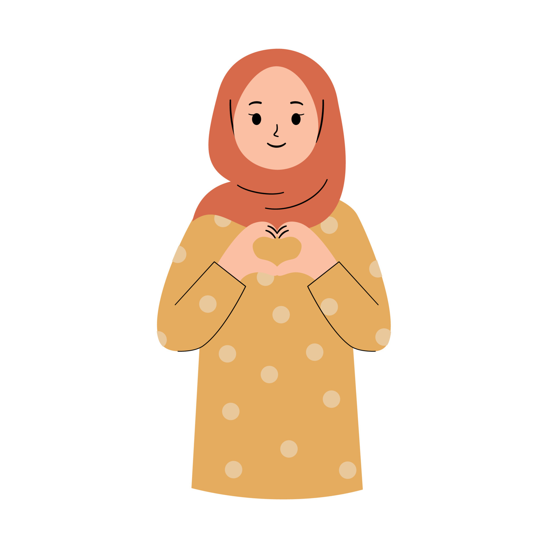 Muslim woman with self love concept 17311364 Vector Art at Vecteezy