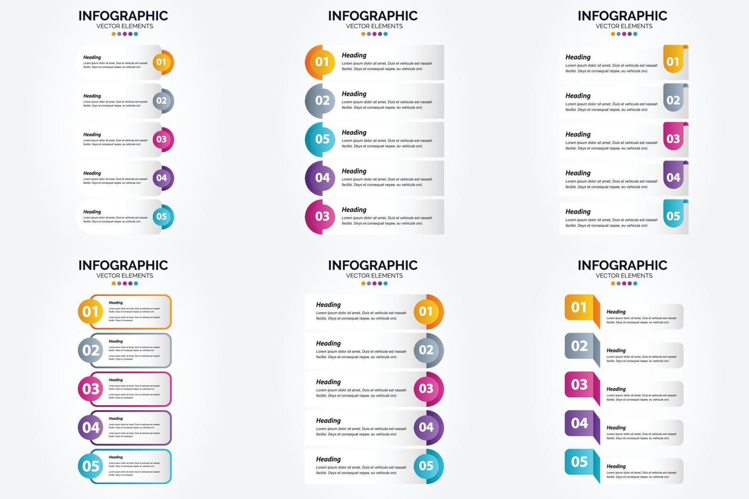 ilustración vectorial infografía conjunto de diseño plano para folleto publicitario y revista vector