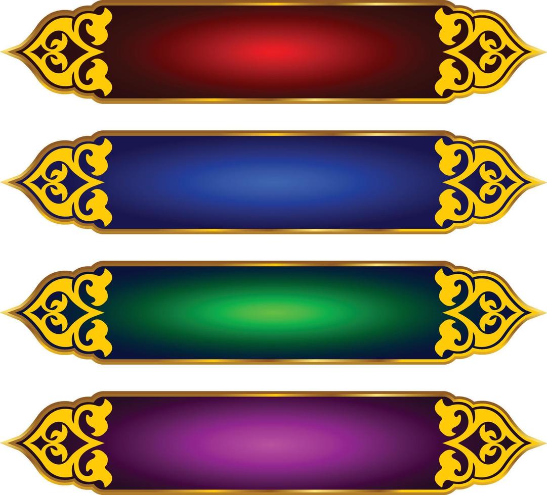 conjunto de marco de título de banner islámico árabe dorado de lujo png fondo transparente cuadro de texto dorado imágenes de diseño vectorial vector