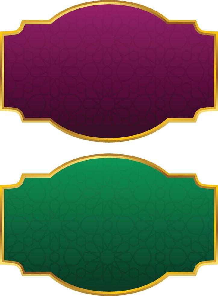 conjunto de marco de título de banner islámico árabe dorado de lujo png fondo transparente cuadro de texto dorado imágenes de diseño vectorial vector