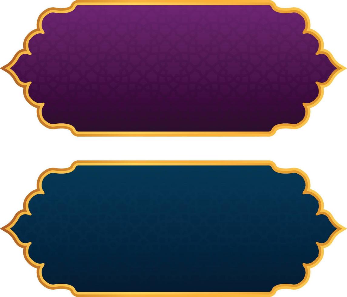 Set Of Luxury Golden Arabic Islamic Banner Title Frame Png Transparent Background Gold Text Box Vector Design Images