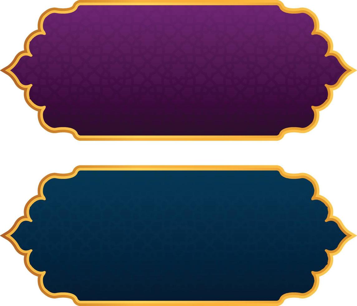 conjunto de marco de título de banner islámico árabe dorado de lujo png fondo transparente cuadro de texto dorado imágenes de diseño vectorial vector