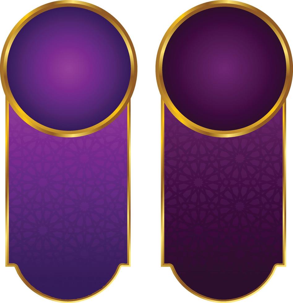 conjunto de marco de título de banner islámico árabe dorado de lujo png fondo transparente cuadro de texto dorado imágenes de diseño vectorial vector