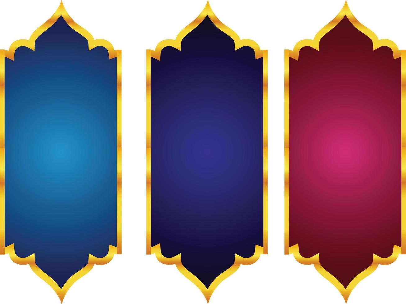 conjunto de marco de título de banner islámico árabe dorado de lujo png fondo transparente cuadro de texto dorado imágenes de diseño vectorial vector