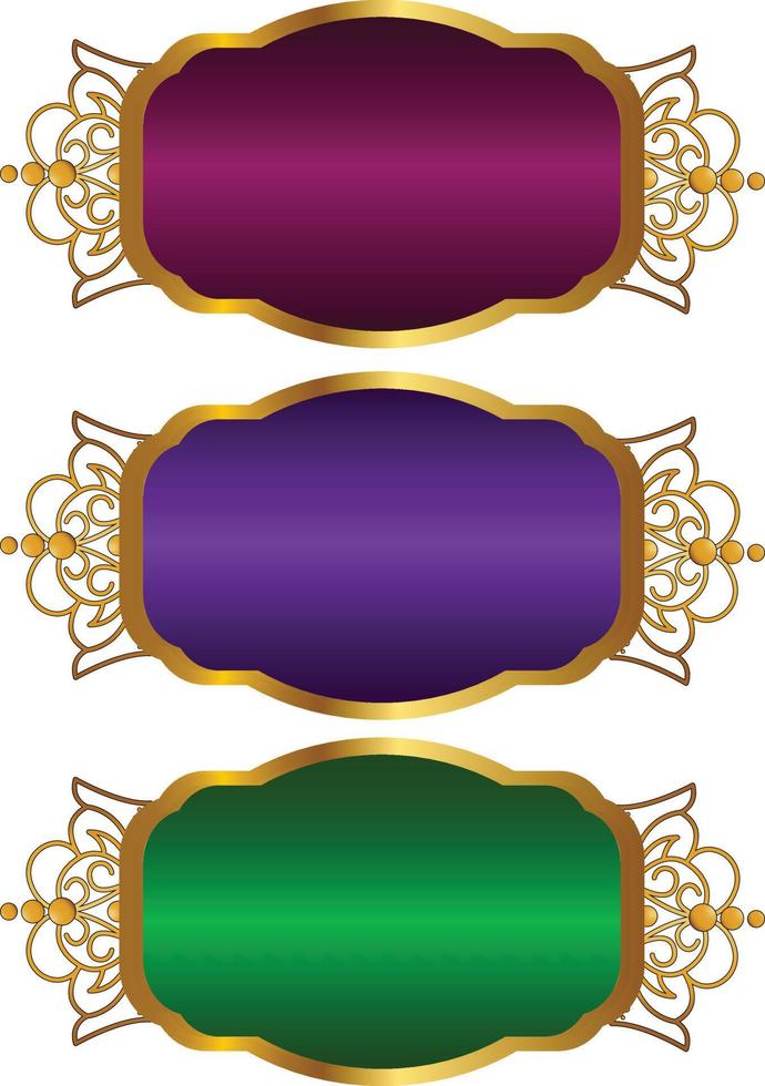 Set Of Luxury Golden Arabic Islamic Banner Title Frame Png Transparent Background Gold Text Box Vector Design Images