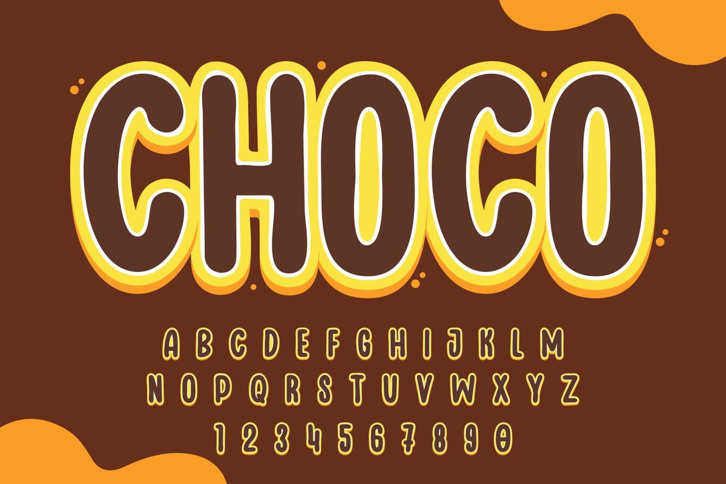 vector de alfabeto de chocolate decorativo