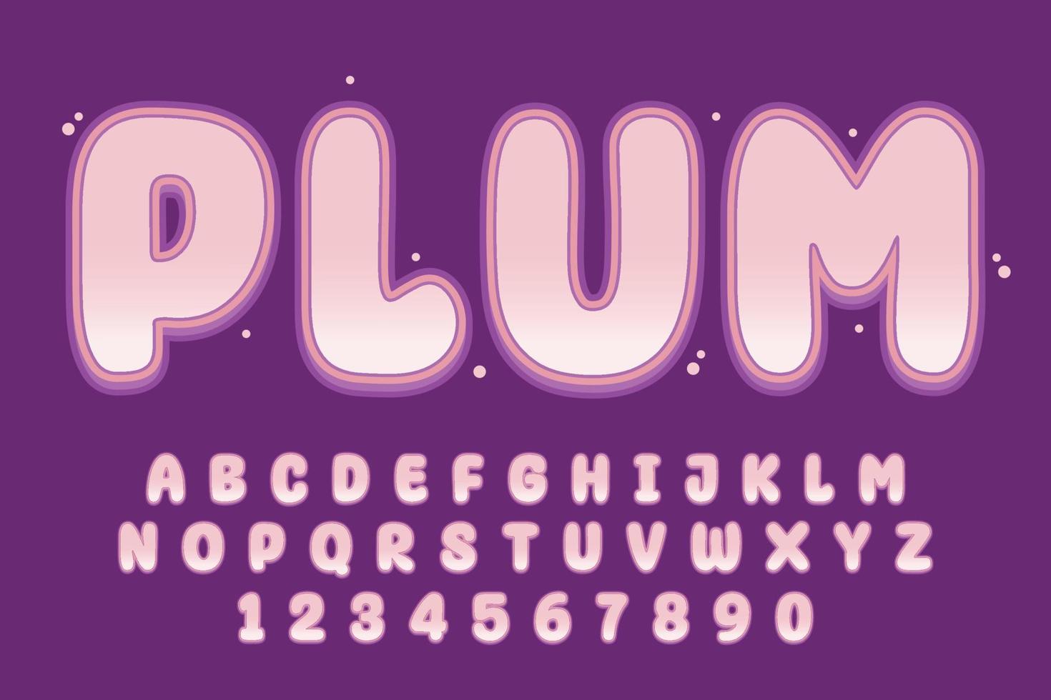decorative plum alphabet vector