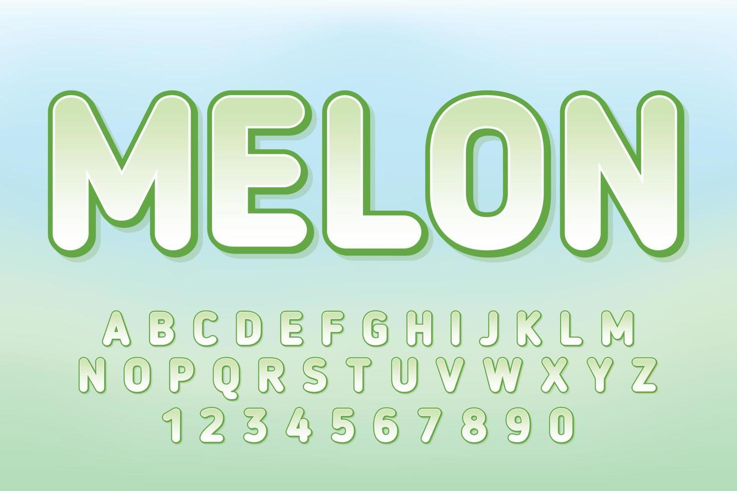 vector de alfabeto de melón decorativo