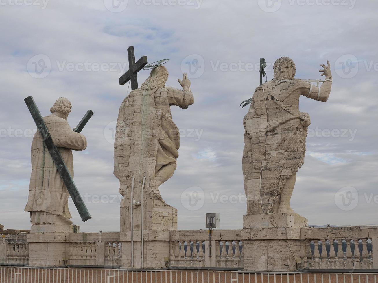 saint peter basilica rome view from rooftop statue detail photo