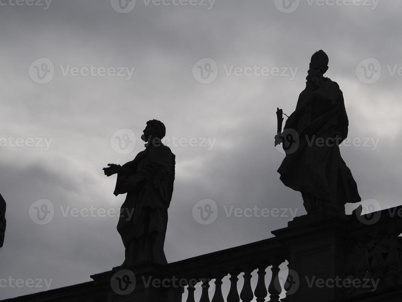 saint peter basilica rome view of statue detail silhouette photo