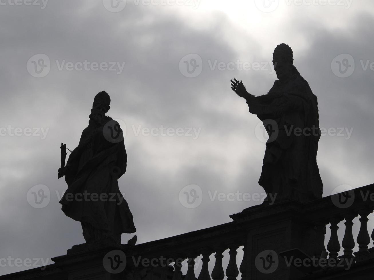 saint peter basilica rome view of statue detail silhouette photo