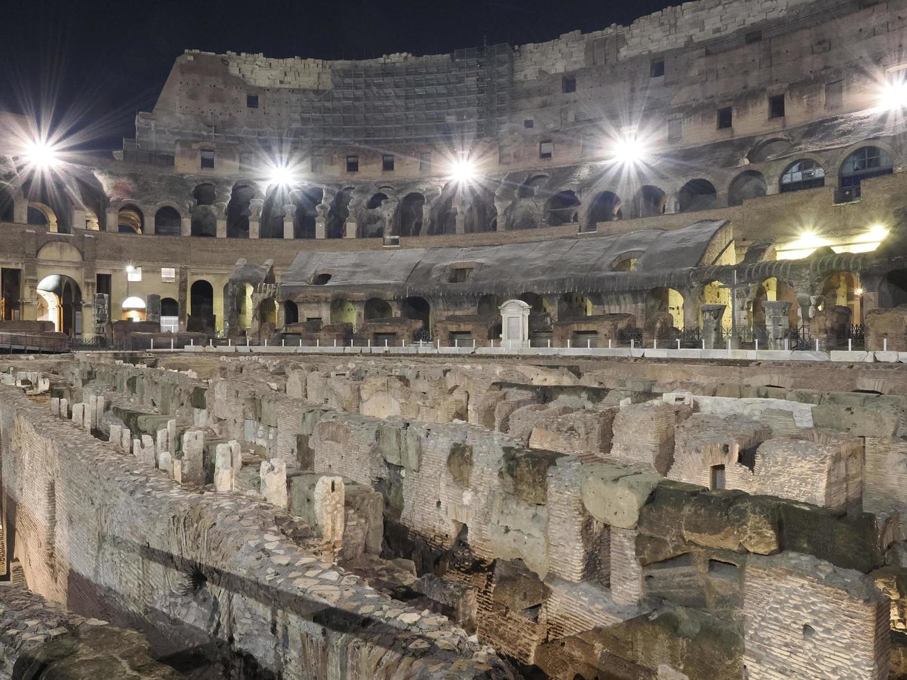 Colosseum in Rome, Italy interior view at night, 2022 photo